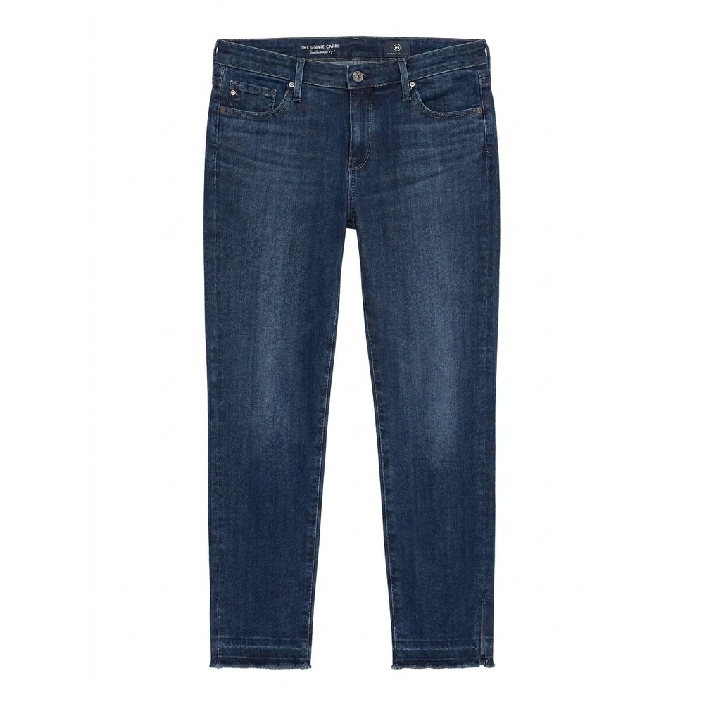 AG Adriano Goldschmied Mid Rise Stevie Capri Slim Straight Jeans 28‎ Slit Hem